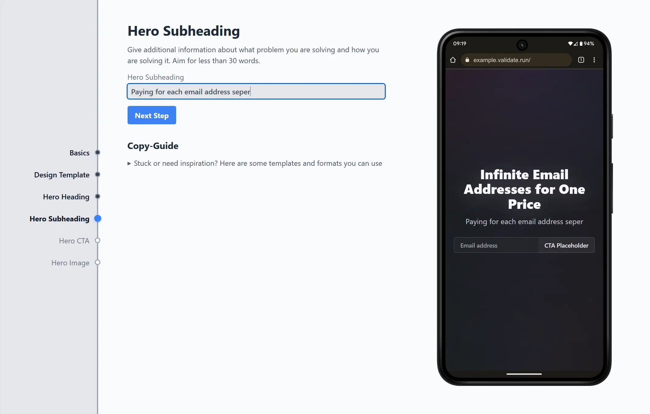 Screenshot of Validate
